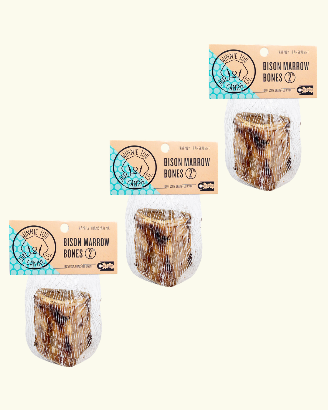 Bison Marrow Bones - 3-pack Bundle