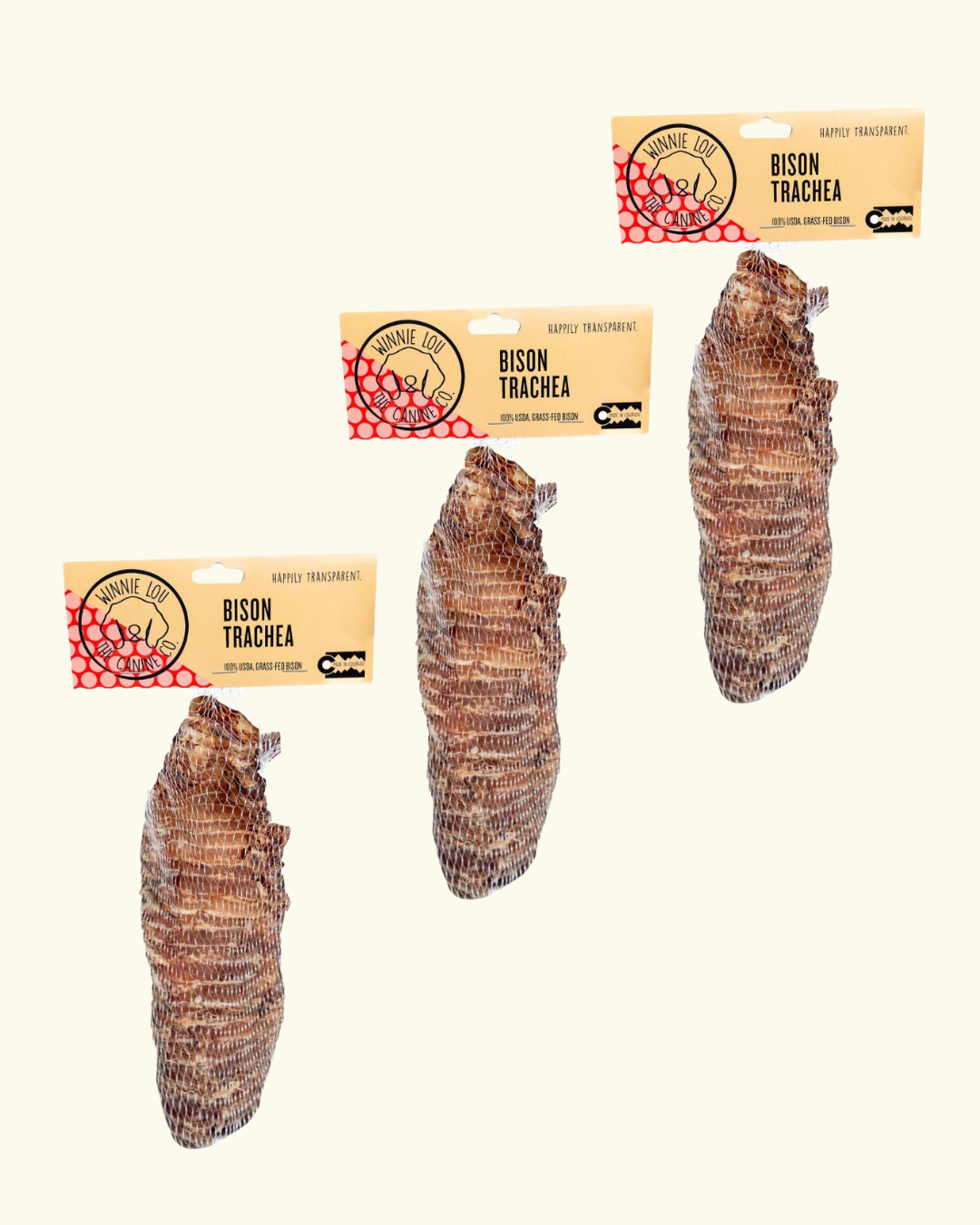 Bison Trachea Chews — 3-Pack Bundle